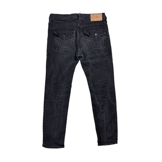 True Religion black jeans white horseshoe logo Y2K Rocco