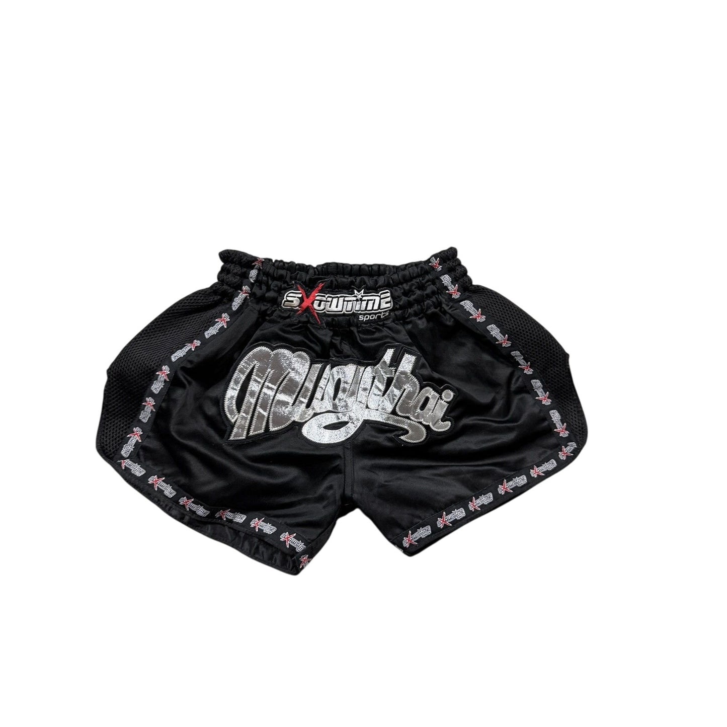 Vintage Muay Thai Boxing shorts black Y2K big logo