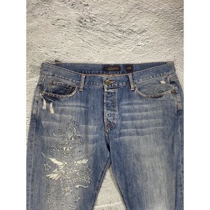 Ed Hardy Christian Audigier vintage jeans big logo pants