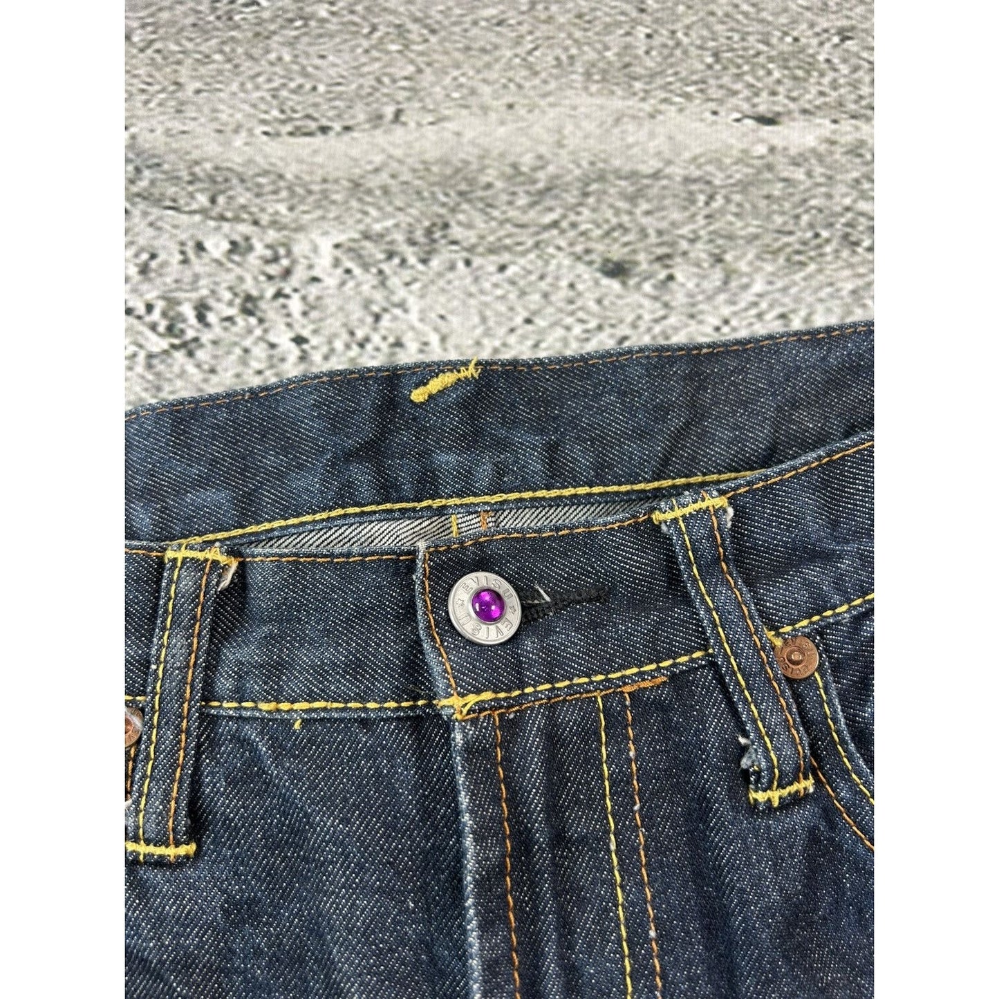Evisu jeans daicock big logo vintage gradient purple pink