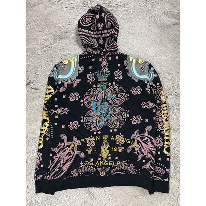 Ed Hardy zip hoodie vintage Christian Audigier gold black