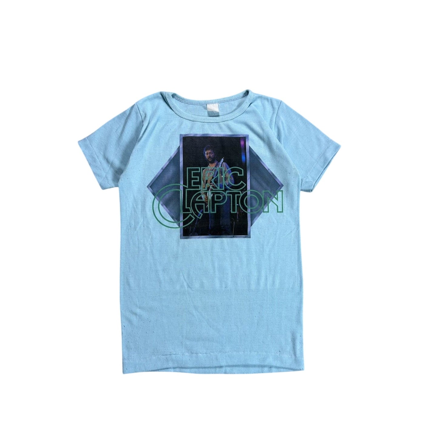 Eric Clapton 1977 vintage t-shirt turquoise blue