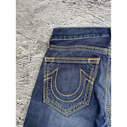 True Religion navy jeans thick stitching Geno big QT