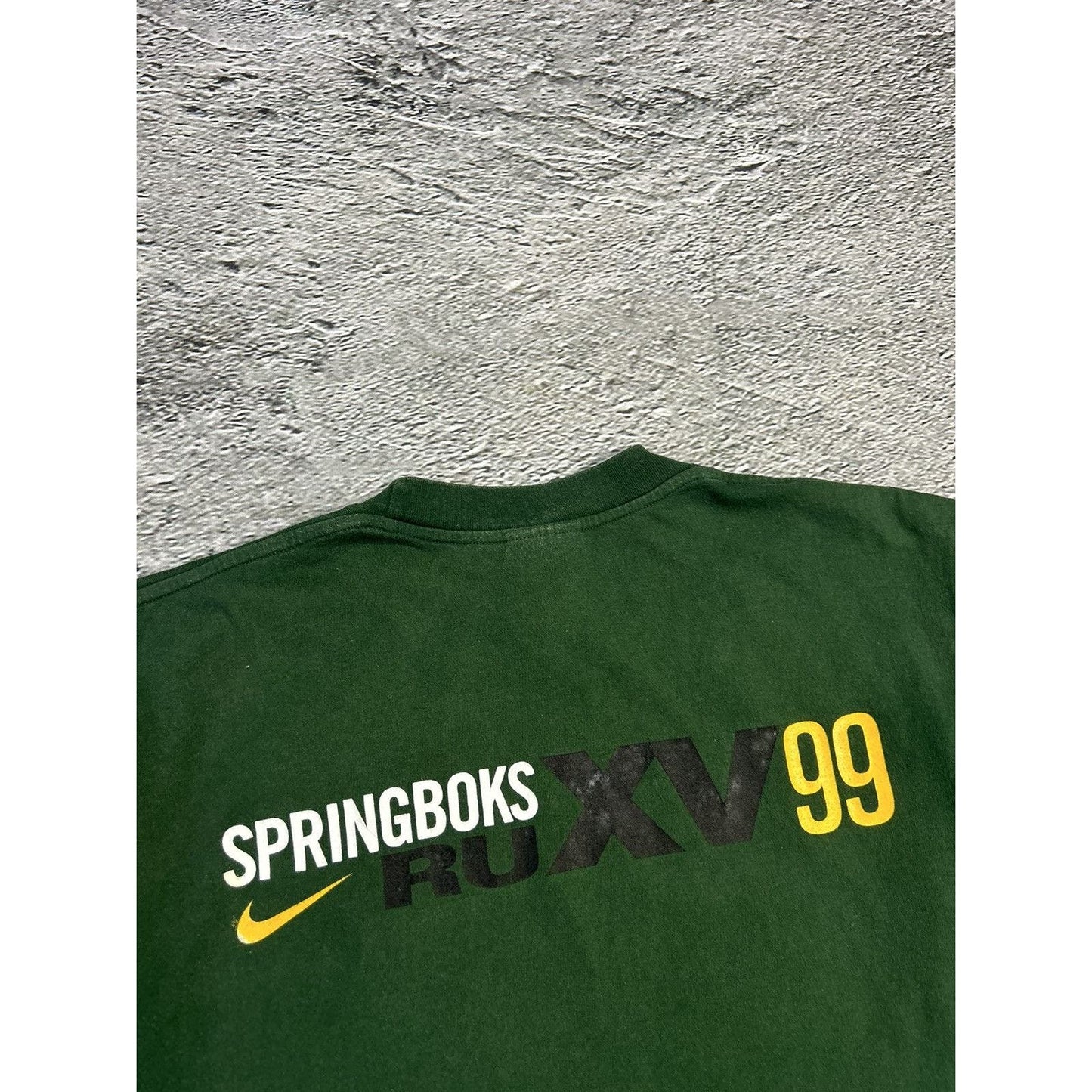 Nike vintage T-shirt 90s green central swoosh sa rugby