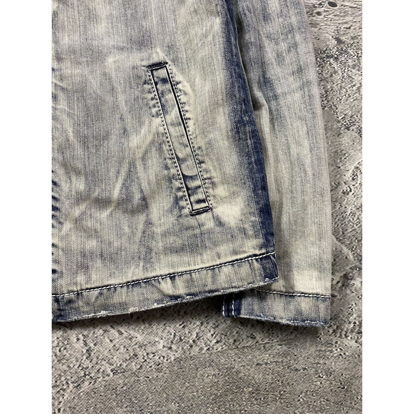Rock Revival moto biker denim jacket washed vintage