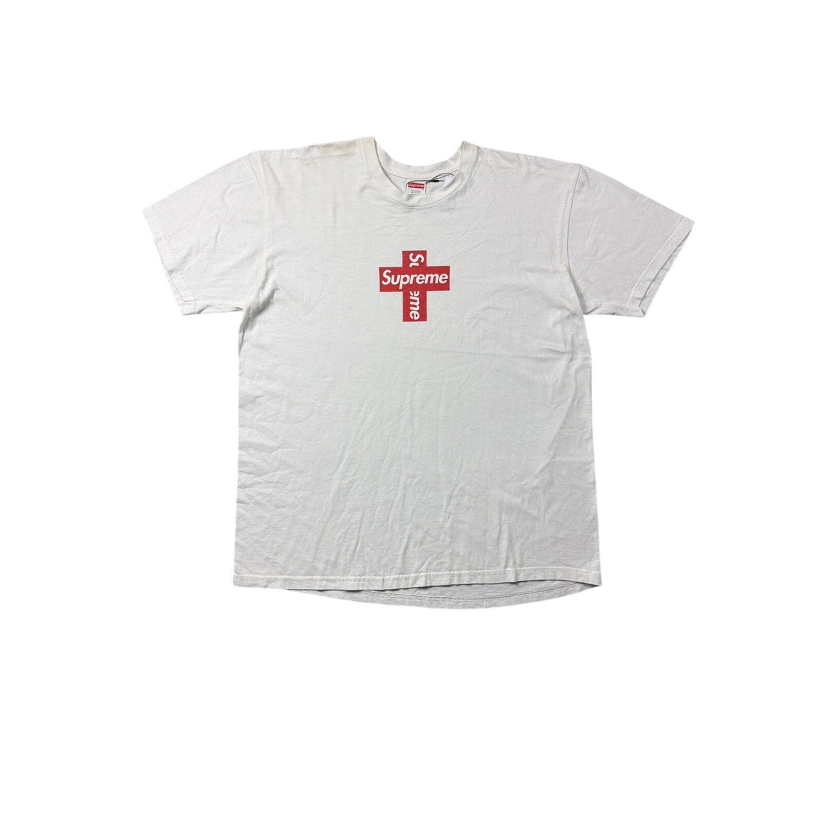 Supreme cross bogo T-shirt box logo FW20 white red