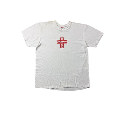 Supreme cross bogo T-shirt box logo FW20 white red