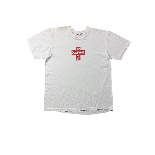 Supreme cross bogo T-shirt box logo FW20 white red