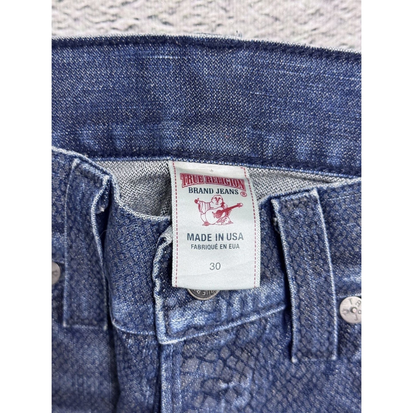 True Religion Rocco jeans vintage denim pants slim snakeskin