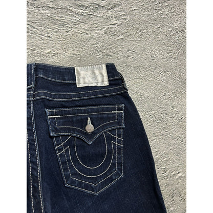 True Religion jeans slim white rhinestones vintage blue