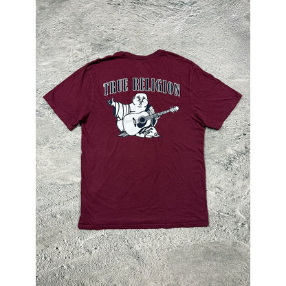 True Religion burgundy red T-shirt logo California