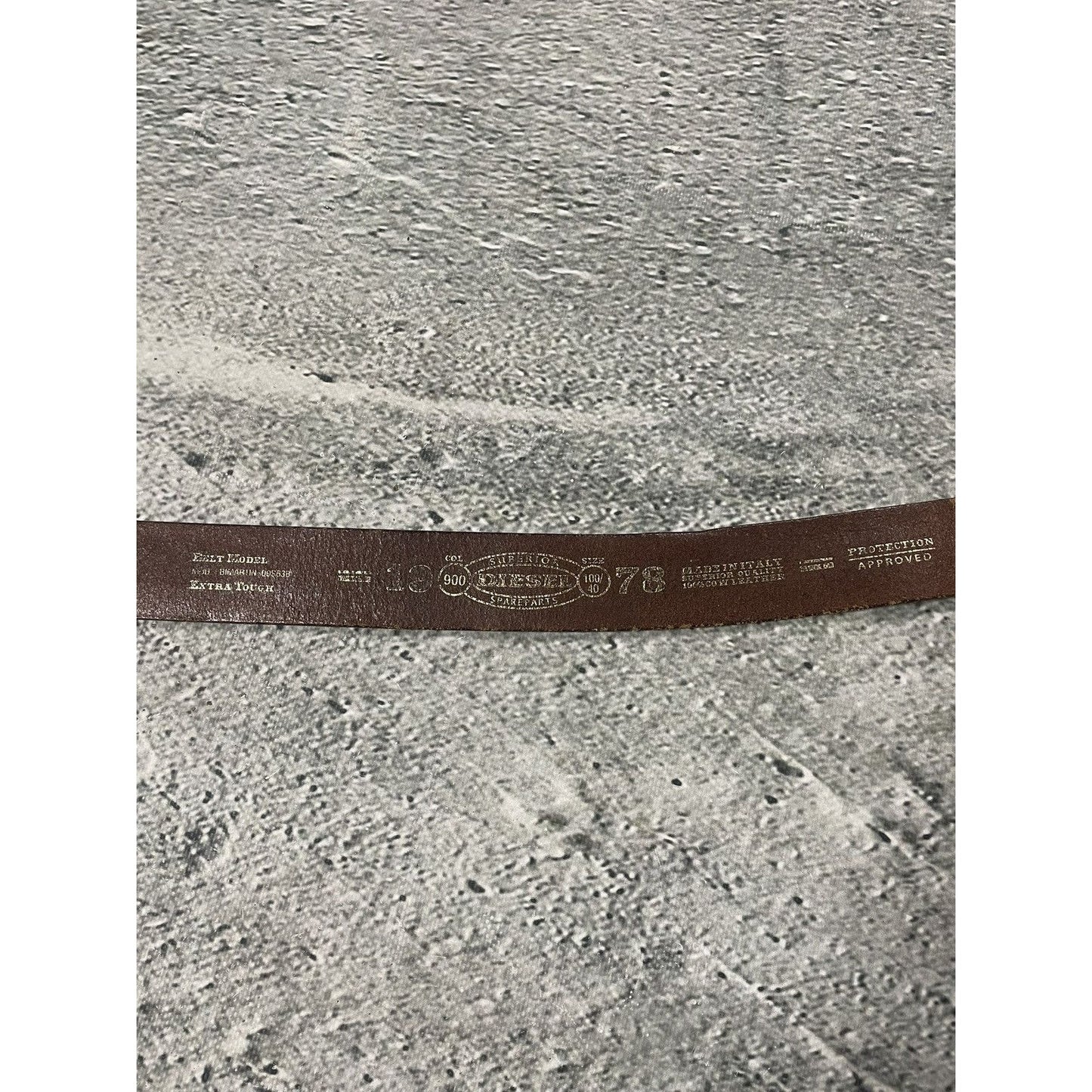 Diesel leather belt big buckle Y2K brown