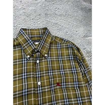 Burberry vintage shirt nova check green full print