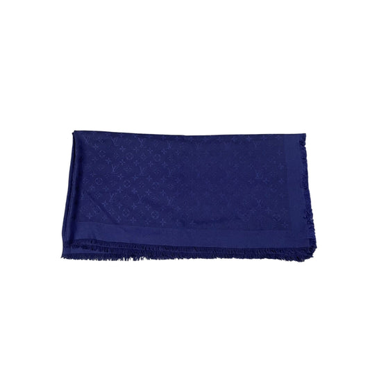 Louis Vuitton scarf navy cashmere monogram long