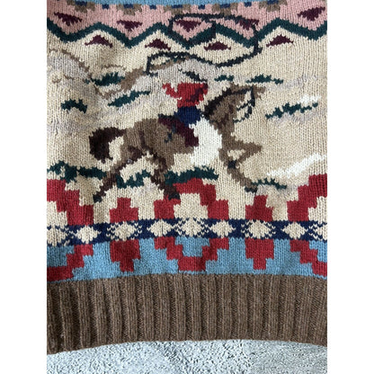 Polo Ralph Lauren Cowboy sweater hand knit 80s rare archival