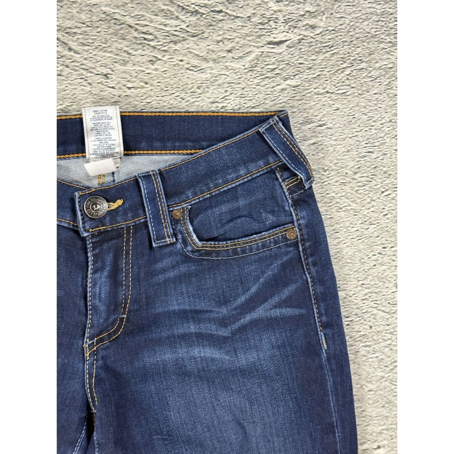True Religion vintage skinny jeans slim Stella stitching