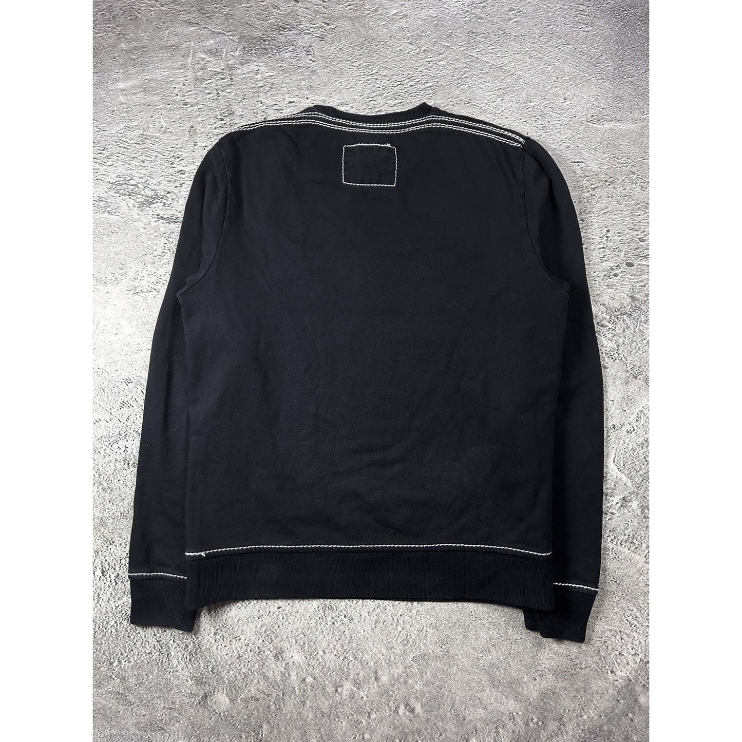 True Religion vintage black sweatshirt fat stitching Y2K