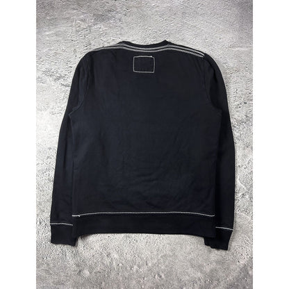 True Religion vintage black sweatshirt fat stitching Y2K