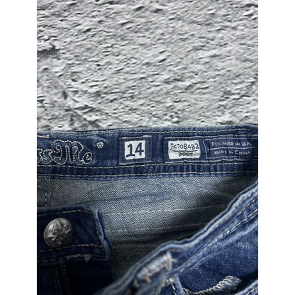 Miss Me flared bootcut white stitching denim vintage y2k