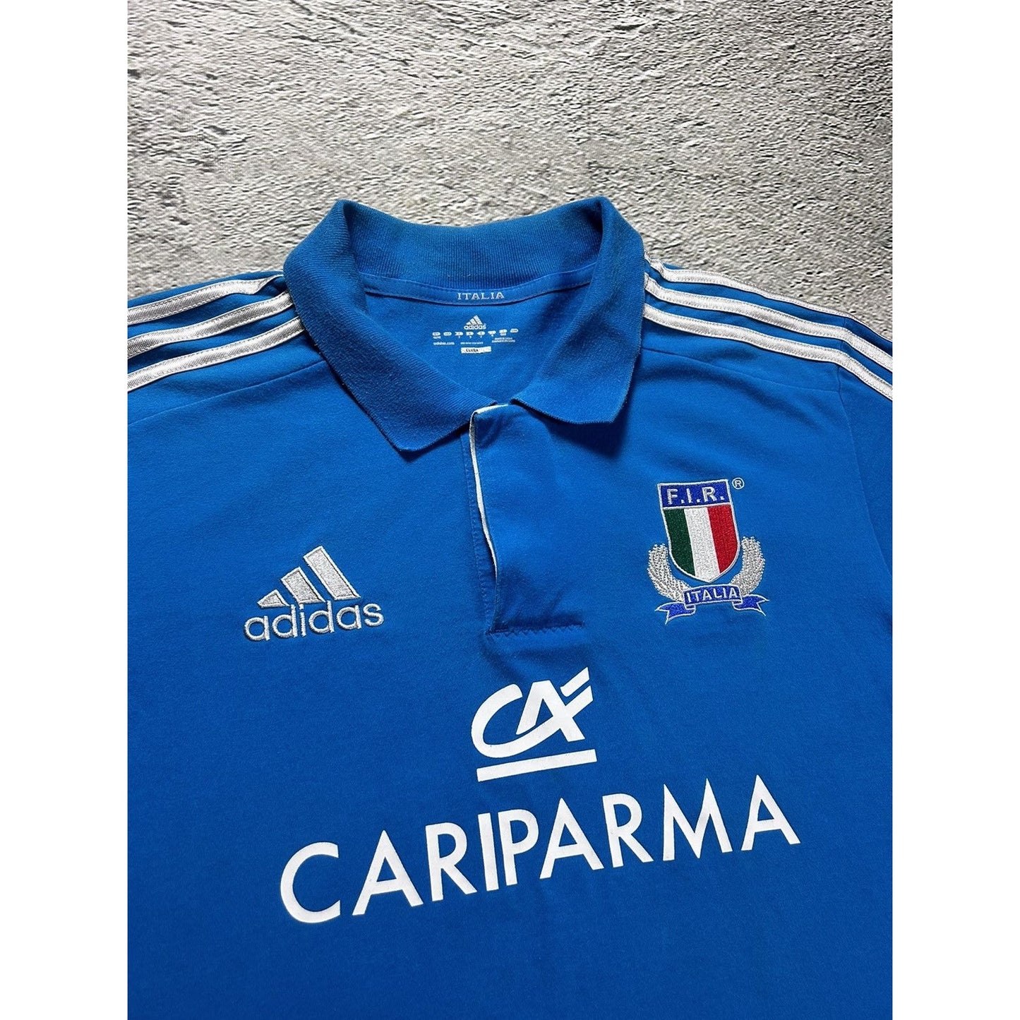 Italy Adidas vintage polo T-shirt blue Chief Keef