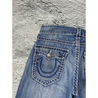 True Religion vintage jeans blue thick stitching Geno Y2K