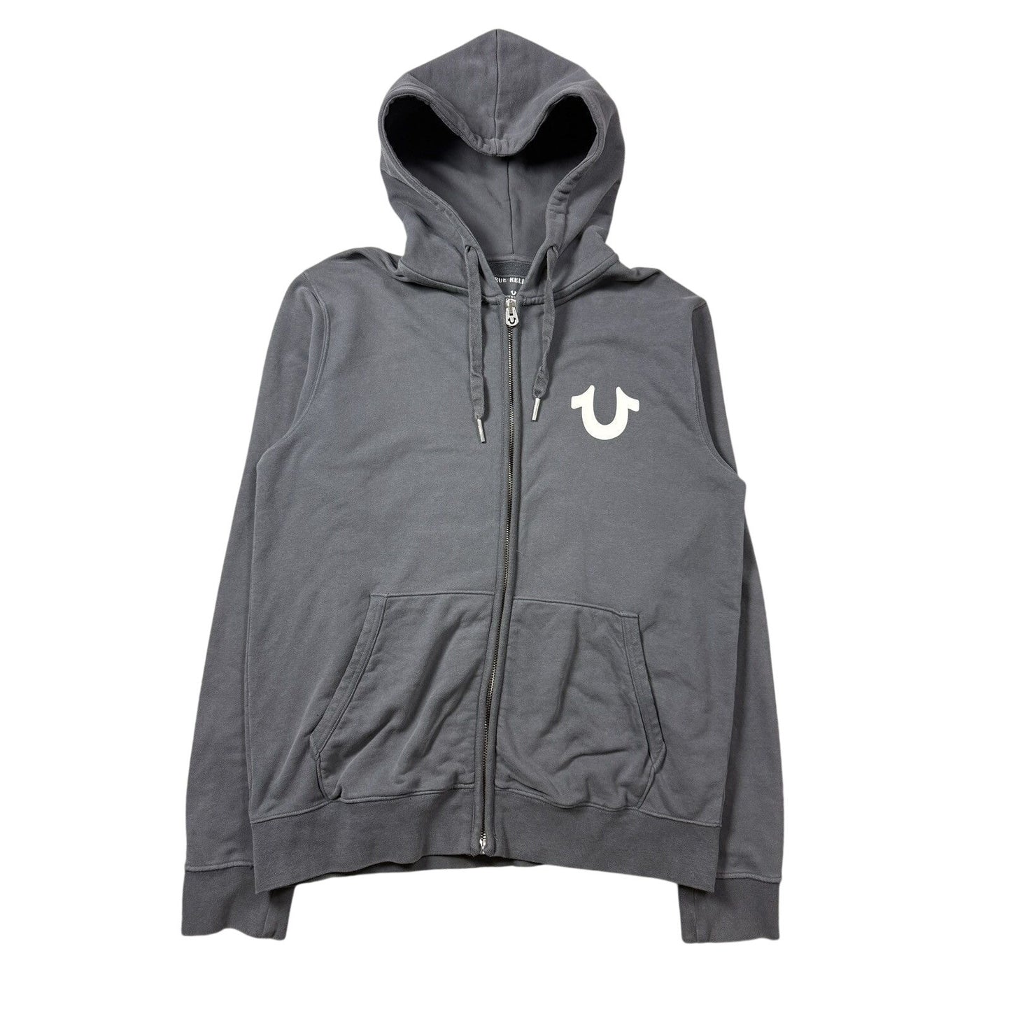 True Religion zip hoodie big logo vintage gray Y2K