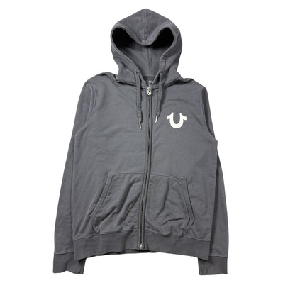 True Religion zip hoodie big logo vintage gray Y2K