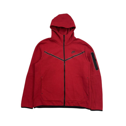 Nike tech fleece zip hoodie red