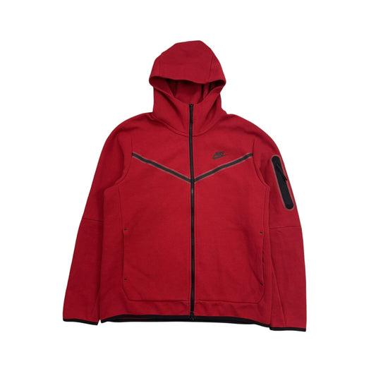 Nike tech fleece zip hoodie red