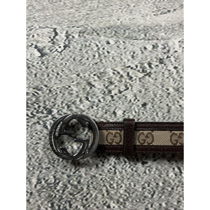 Gucci GG monogram belt biege black leather swag