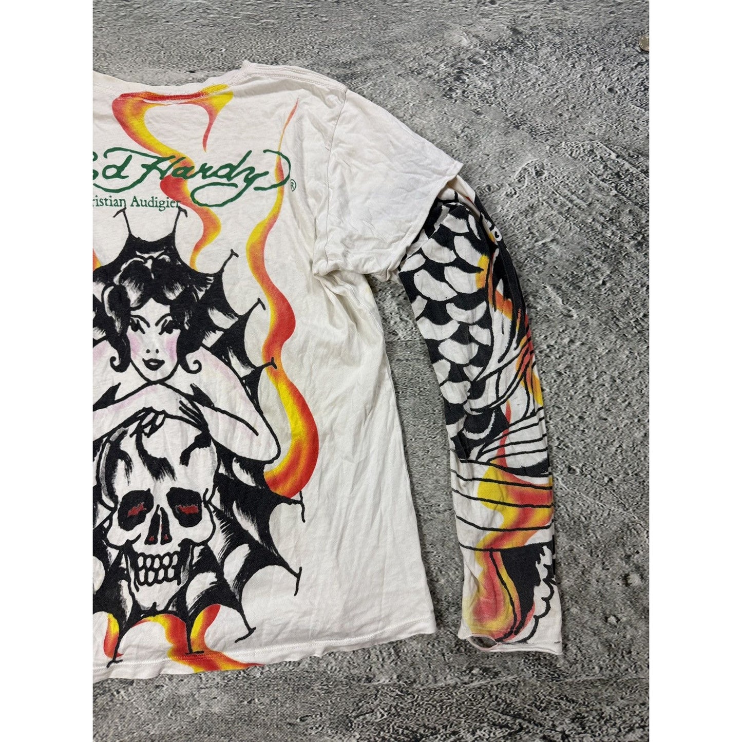 Ed Hardy Christian Audigier vintage white longsleeve t-shirt