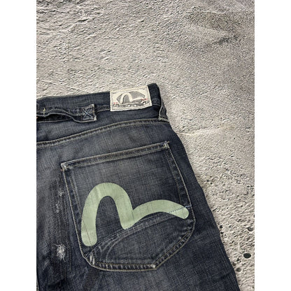 Evisu Yamane jorts grey Y2K shorts denim mint gull