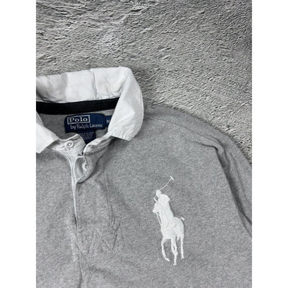 Chief Keef Polo Ralph Laurent Longsleeve gray white collar