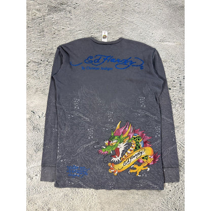 Ed Hardy Christian Audigier vintage grey longsleeve t-shirt