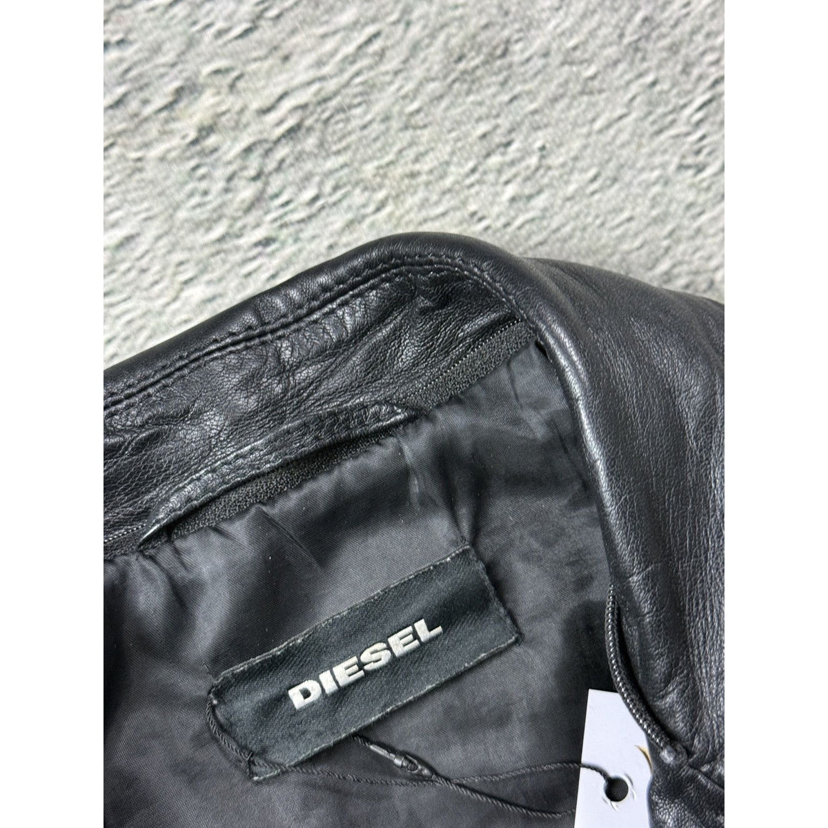 Diesel Vintage Leather biker polish black Jacket Avant Garde