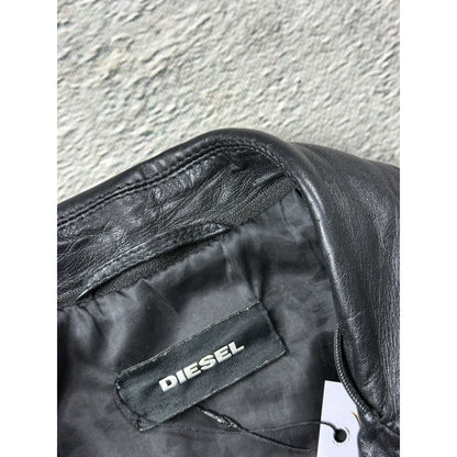 Diesel Vintage Leather biker polish black Jacket Avant Garde