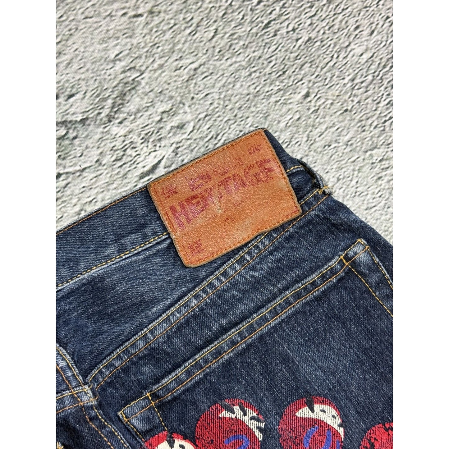 Evisu jeans daicock big logo red selvedge denim Japan