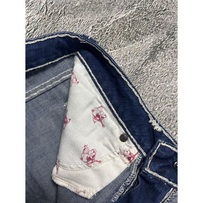 True Religion jeans flared vintage denim pants navy blue