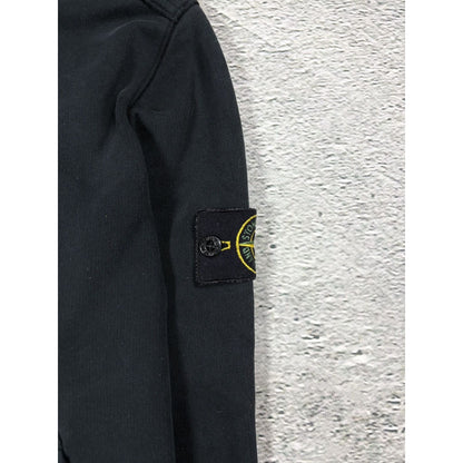 Stone island black hoodie with badge