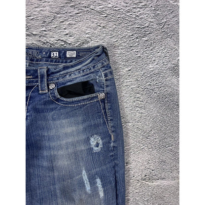 Miss Me rhinestone glitter jeans Y2K flared