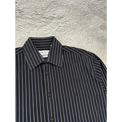 Yves Saint Laurent vintage black shirt long sleeve blue