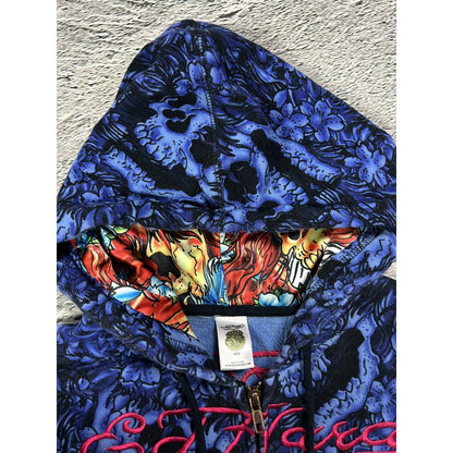 Ed Hardy zip hoodie purple vintage Y2K Christian Audigier