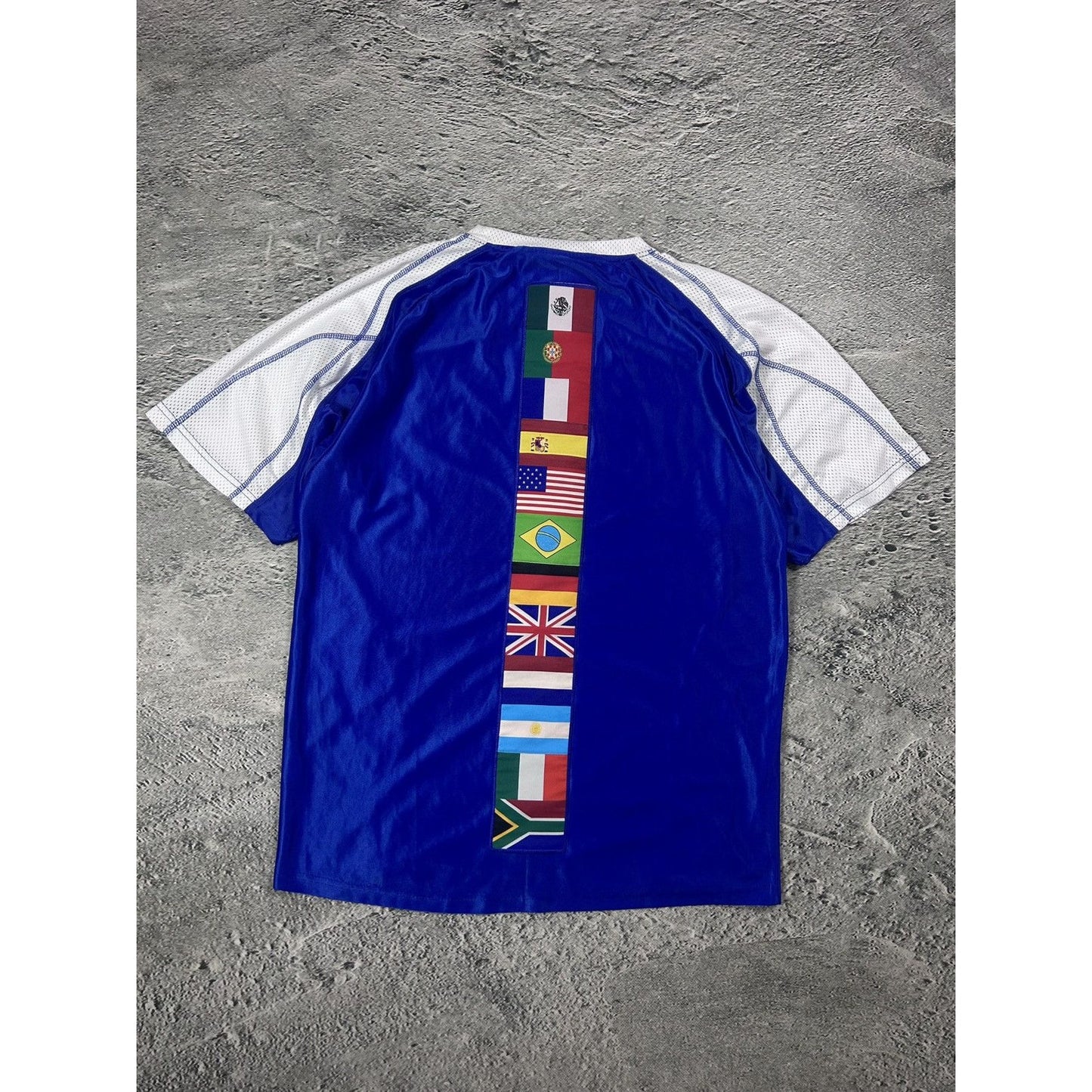 Hard Rock Cafe vintage football jersey blue flags soccer