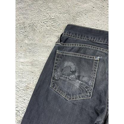 Evisu x Puma vintage black jeans seagulls Y2K