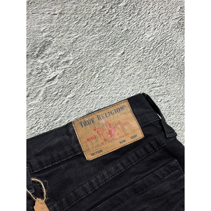 True Religion black jeans white thick stitching Y2K Rocco