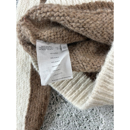 Prada Alpaca wool sweater zip turtleneck cardigan brown