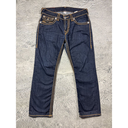 True Religion vintage Rope stitch navy raw denim golden