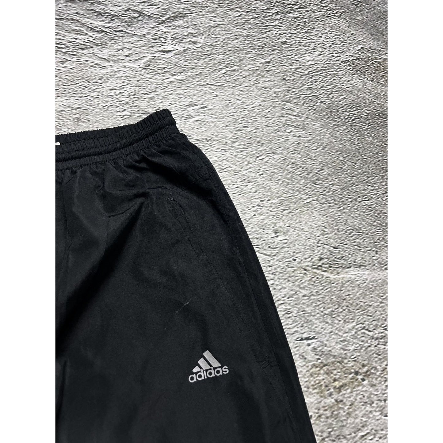 Adidas vintage black track pants small logo 2000s drill Y2K