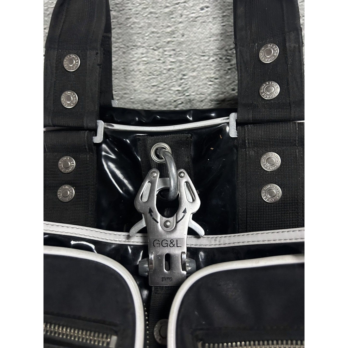 George Gina & Lucy bag latex black GG&L bag Y2K black