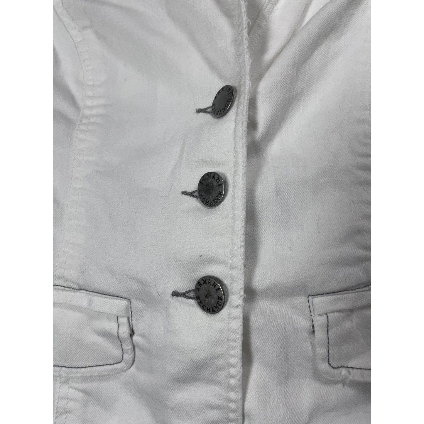 Armani Exchange denim jacket avant garde white Y2K